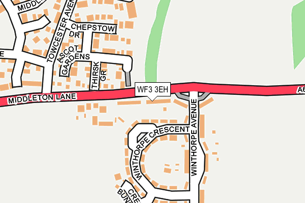 WF3 3EH map - OS OpenMap – Local (Ordnance Survey)
