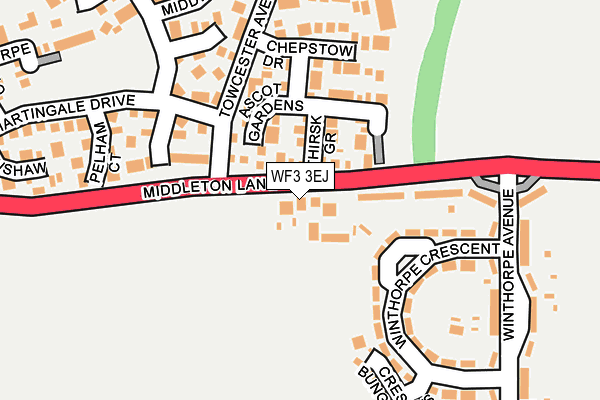 WF3 3EJ map - OS OpenMap – Local (Ordnance Survey)