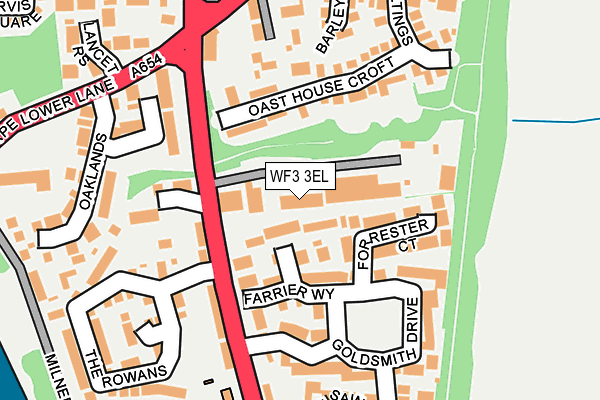 WF3 3EL map - OS OpenMap – Local (Ordnance Survey)