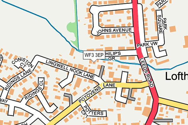 WF3 3EP map - OS OpenMap – Local (Ordnance Survey)