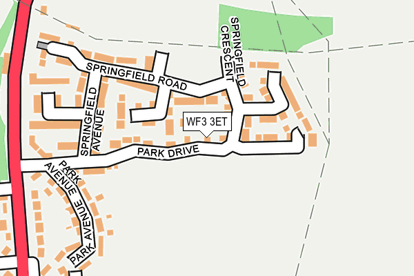 WF3 3ET map - OS OpenMap – Local (Ordnance Survey)