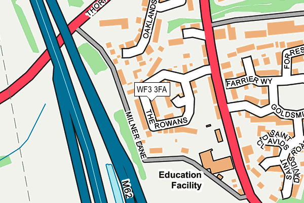 WF3 3FA map - OS OpenMap – Local (Ordnance Survey)