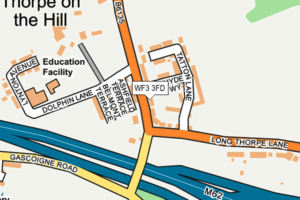WF3 3FD map - OS OpenMap – Local (Ordnance Survey)