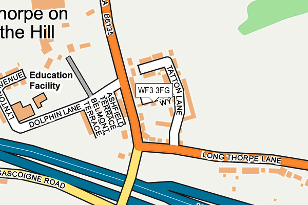 WF3 3FG map - OS OpenMap – Local (Ordnance Survey)