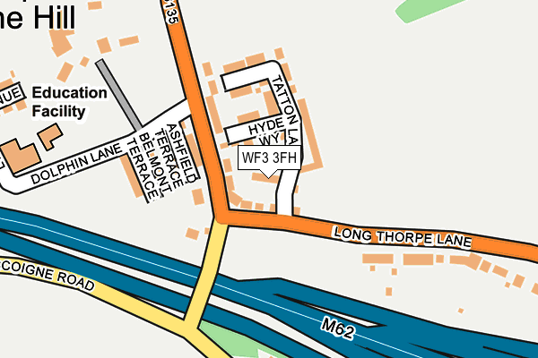 WF3 3FH map - OS OpenMap – Local (Ordnance Survey)