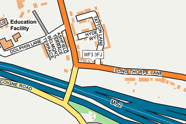 WF3 3FJ map - OS OpenMap – Local (Ordnance Survey)