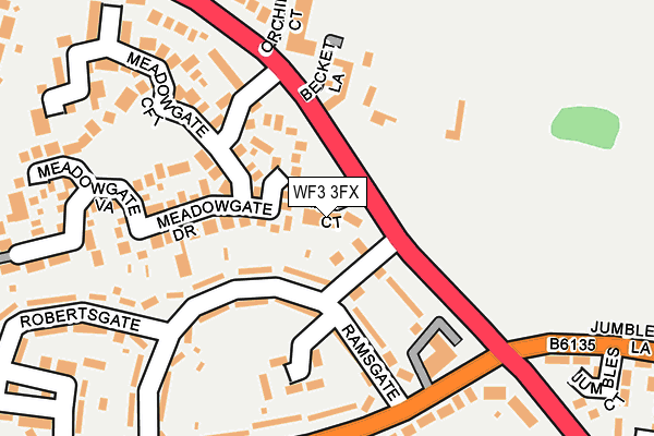 WF3 3FX map - OS OpenMap – Local (Ordnance Survey)