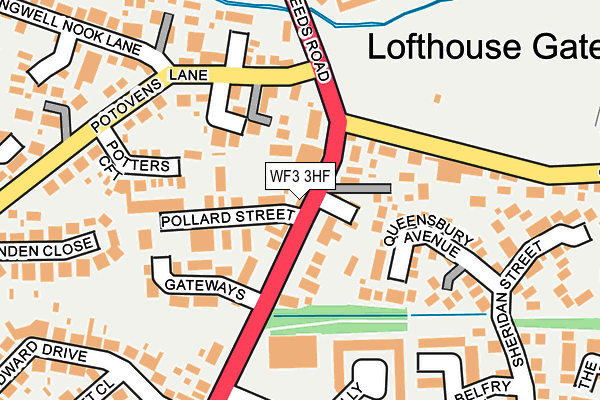 WF3 3HF map - OS OpenMap – Local (Ordnance Survey)