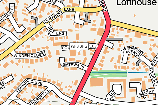 WF3 3HG map - OS OpenMap – Local (Ordnance Survey)