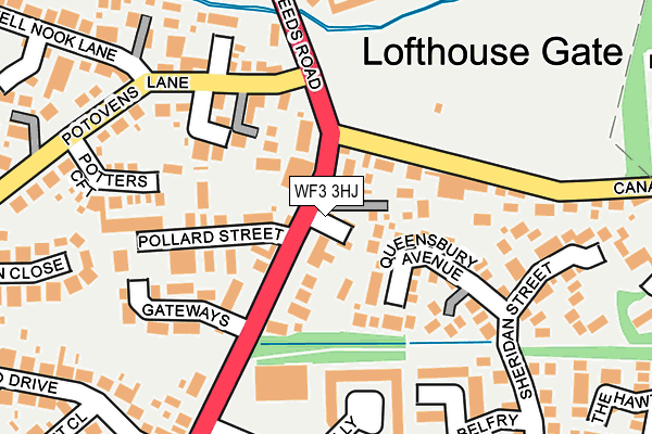 WF3 3HJ map - OS OpenMap – Local (Ordnance Survey)