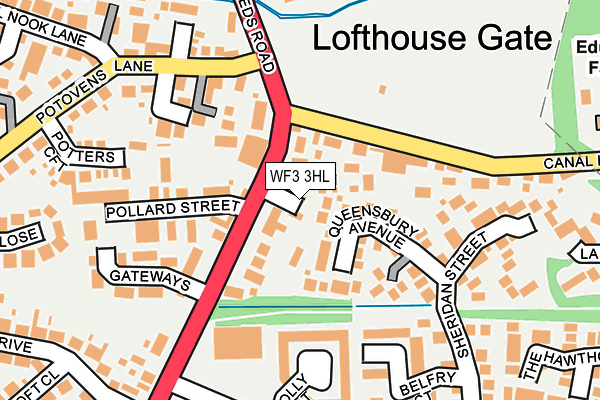 WF3 3HL map - OS OpenMap – Local (Ordnance Survey)