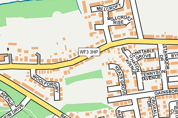 WF3 3HP map - OS OpenMap – Local (Ordnance Survey)