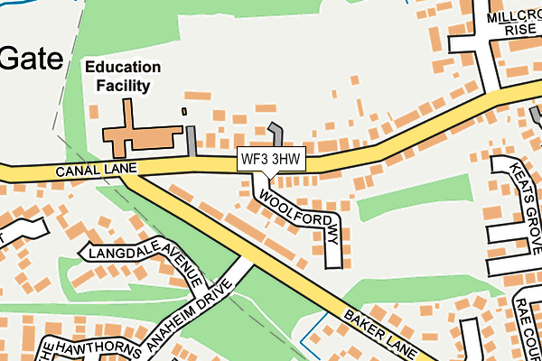 WF3 3HW map - OS OpenMap – Local (Ordnance Survey)