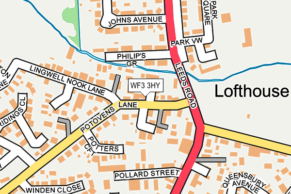 WF3 3HY map - OS OpenMap – Local (Ordnance Survey)