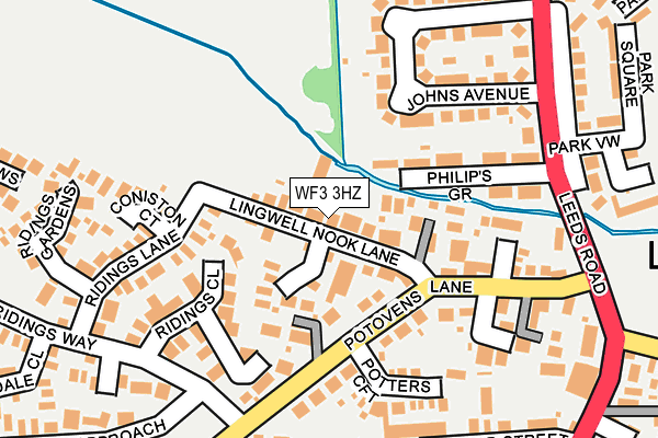 WF3 3HZ map - OS OpenMap – Local (Ordnance Survey)