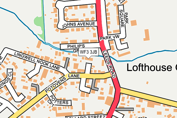 WF3 3JB map - OS OpenMap – Local (Ordnance Survey)