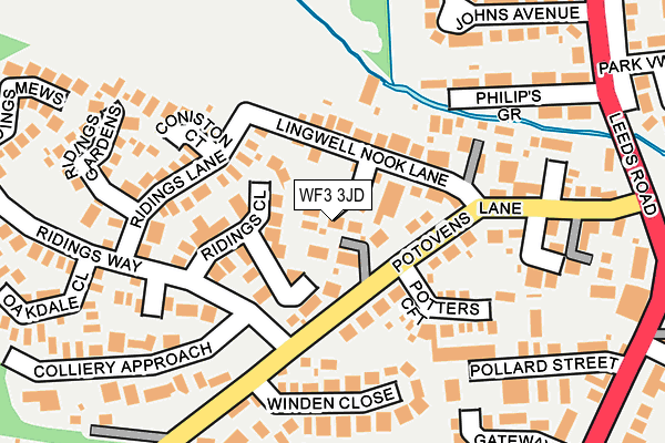 WF3 3JD map - OS OpenMap – Local (Ordnance Survey)