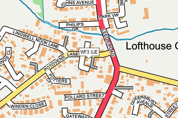 WF3 3JE map - OS OpenMap – Local (Ordnance Survey)