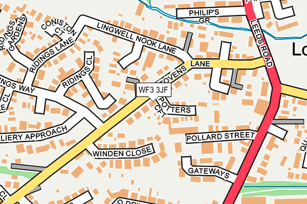 WF3 3JF map - OS OpenMap – Local (Ordnance Survey)