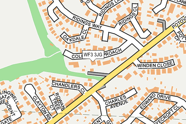 WF3 3JG map - OS OpenMap – Local (Ordnance Survey)