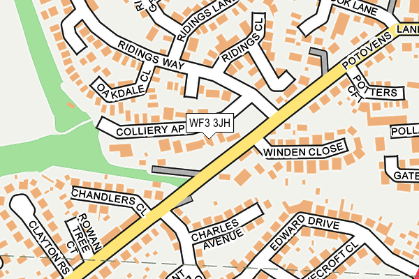 WF3 3JH map - OS OpenMap – Local (Ordnance Survey)