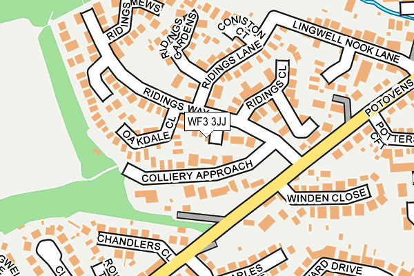 WF3 3JJ map - OS OpenMap – Local (Ordnance Survey)