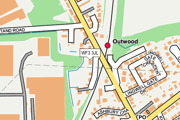 WF3 3JL map - OS OpenMap – Local (Ordnance Survey)