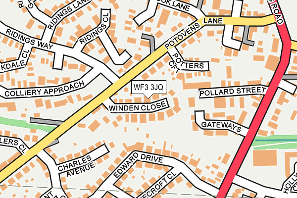 WF3 3JQ map - OS OpenMap – Local (Ordnance Survey)