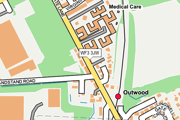 WF3 3JW map - OS OpenMap – Local (Ordnance Survey)