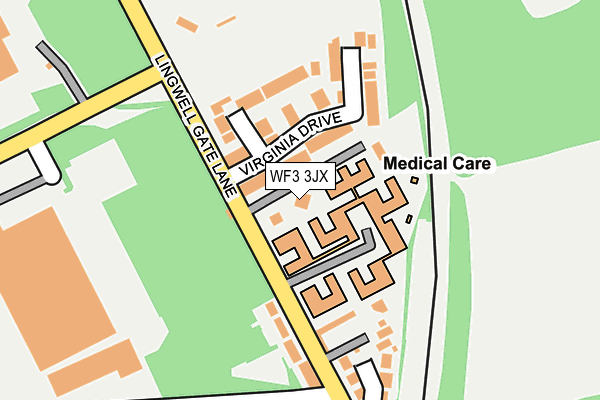 WF3 3JX map - OS OpenMap – Local (Ordnance Survey)