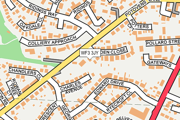 WF3 3JY map - OS OpenMap – Local (Ordnance Survey)