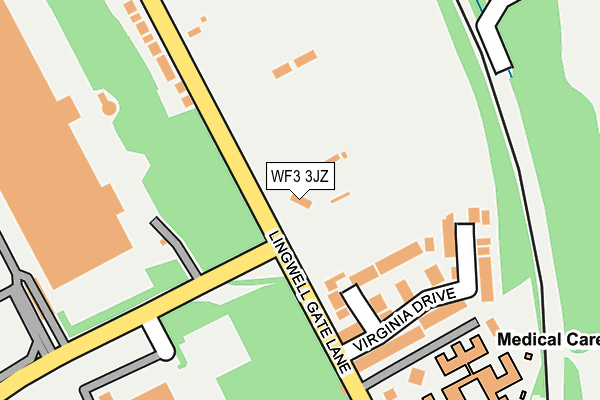 WF3 3JZ map - OS OpenMap – Local (Ordnance Survey)