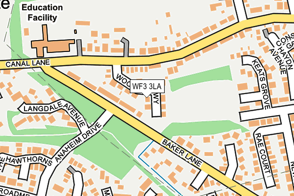 WF3 3LA map - OS OpenMap – Local (Ordnance Survey)