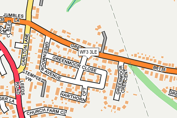 WF3 3LE map - OS OpenMap – Local (Ordnance Survey)