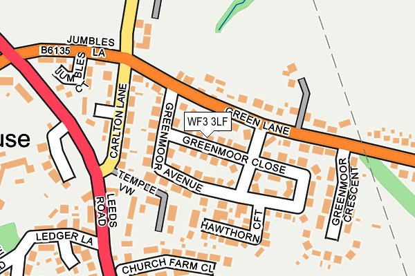 WF3 3LF map - OS OpenMap – Local (Ordnance Survey)