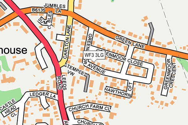 WF3 3LG map - OS OpenMap – Local (Ordnance Survey)