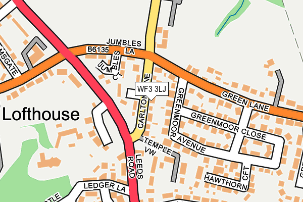 WF3 3LJ map - OS OpenMap – Local (Ordnance Survey)