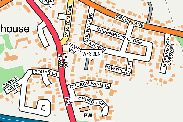 WF3 3LN map - OS OpenMap – Local (Ordnance Survey)