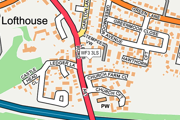 WF3 3LS map - OS OpenMap – Local (Ordnance Survey)