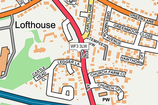 WF3 3LW map - OS OpenMap – Local (Ordnance Survey)