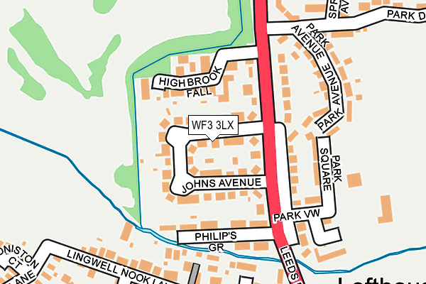 WF3 3LX map - OS OpenMap – Local (Ordnance Survey)