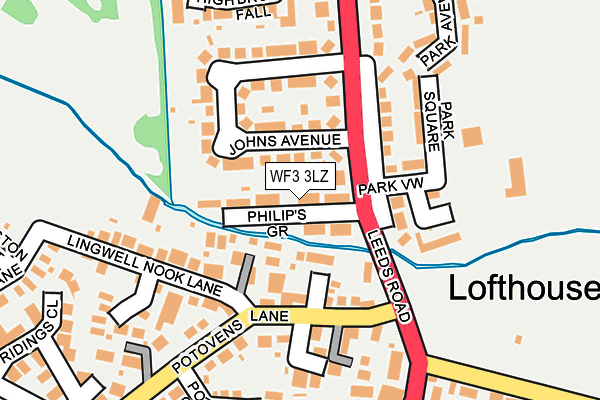 WF3 3LZ map - OS OpenMap – Local (Ordnance Survey)