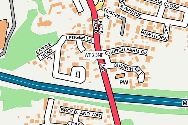 WF3 3NF map - OS OpenMap – Local (Ordnance Survey)