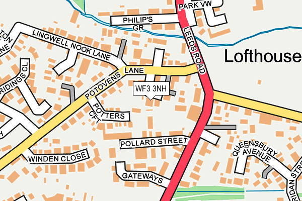 WF3 3NH map - OS OpenMap – Local (Ordnance Survey)