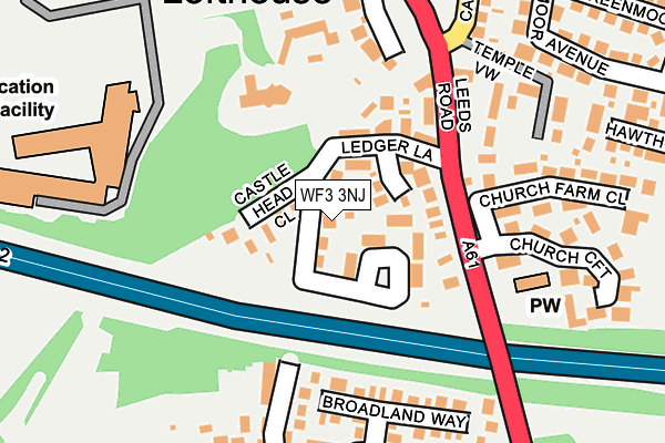WF3 3NJ map - OS OpenMap – Local (Ordnance Survey)