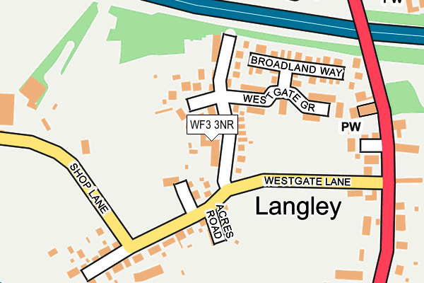 WF3 3NR map - OS OpenMap – Local (Ordnance Survey)