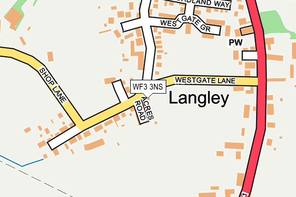 WF3 3NS map - OS OpenMap – Local (Ordnance Survey)