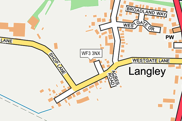 WF3 3NX map - OS OpenMap – Local (Ordnance Survey)