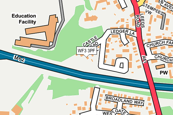 WF3 3PF map - OS OpenMap – Local (Ordnance Survey)