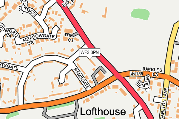 WF3 3PN map - OS OpenMap – Local (Ordnance Survey)